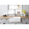 Gourmetier Solid Surface Stone Apron Front Farmhouse Sgl Bowl Kitchen Sink, White GKFA301810LD